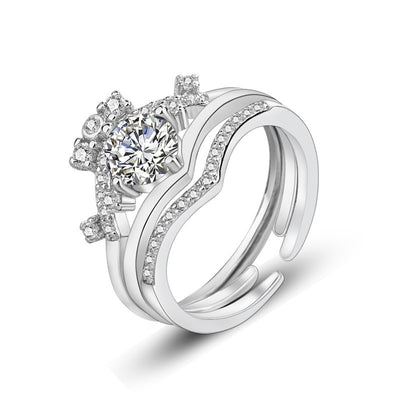 Anillo Corona Floral Diosa - Set 3 en 1 Plata - Image 10