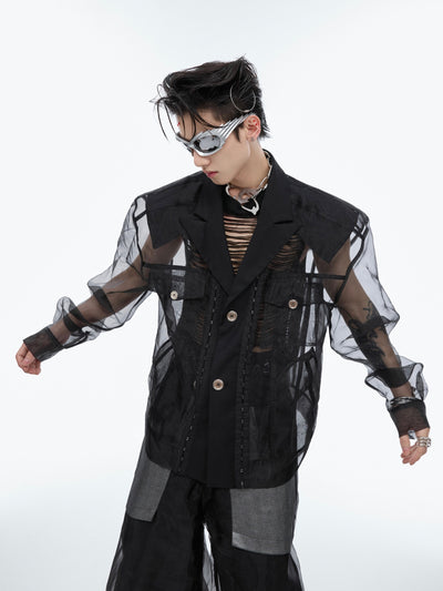 Cardigan Transparente High Sense para Hombre - Image 11