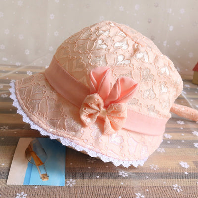 Gorro Tipo Cubo para Bebé Niña con Encaje y Malla - Image 2