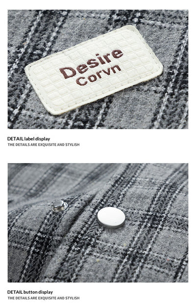Chaqueta Camisa Tallas Grandes con Estampado Cuadros Bicolor - Image 13