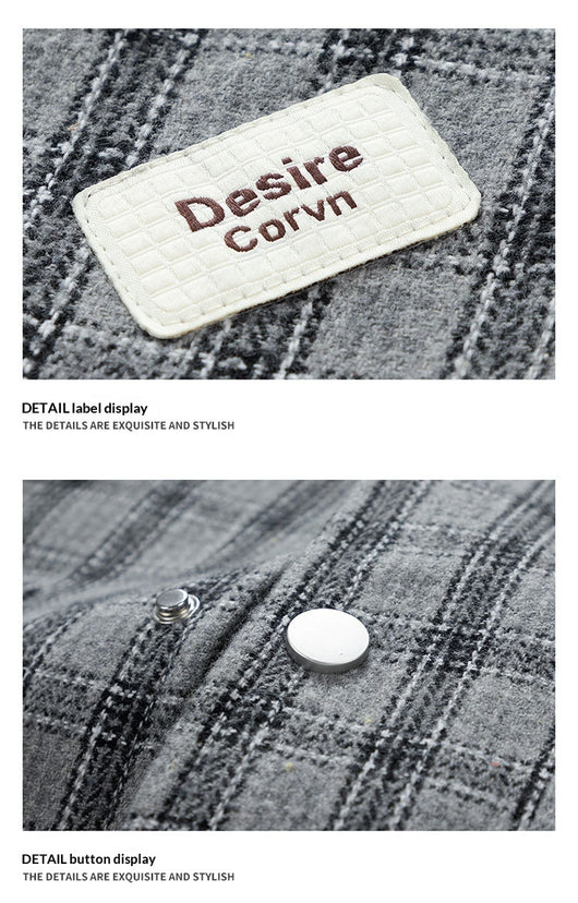 Chaqueta Camisa Tallas Grandes con Estampado Cuadros Bicolor - Image 13