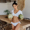 Bikini de Manga Larga Blanco Puro para Mujer Estilo Hot Spring