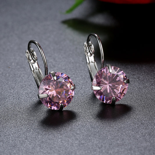 Arete de Clip Zircón Colorido - Diseño Elegante y Minimalista