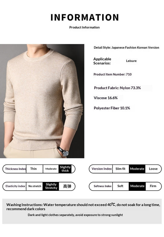 Suéter Tejido Slim Fit para Hombre - Diseño Ejecutivo Cuello Redondo Otoño - Image 22