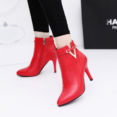 Botas Infantiles de Tacón Stiletto Punta Afilada Estilo Coreano para Otoño e Invierno - Image 4