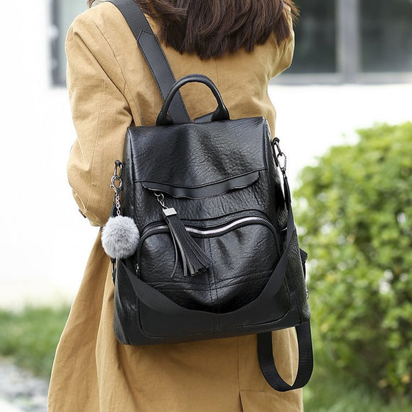 Mochila Universitaria Retro de Gran Capacidad para Mujer