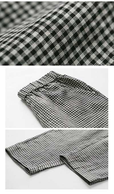 Pantalones de Lino y Algodón a Cuadros - Corte Relajado y Cómodo - Image 14