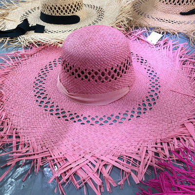 Sombrero de Rafia con Ala Ancha y Borlas Coloridas - Protección Solar Elegante - Image 9