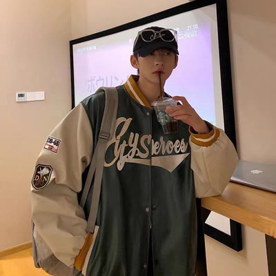 Chaqueta de Béisbol en Cuero PU para Hombre - Image 3