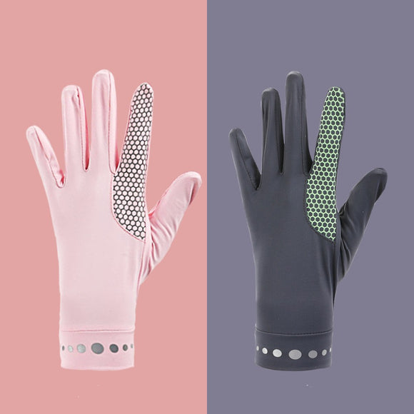 Guantes Protectores de Seda Helada con Filtro Solar - Transpirables y Elásticos