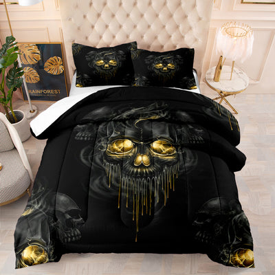 Edredón Calavera Halloween Diseño Digital Algodón Plumas Cama Europea - Image 7