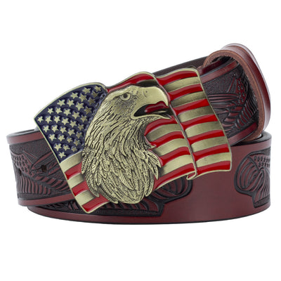 Cinturón de Cuero Genuino para Hombre con Hebilla Águila - Estilo Casual y Moderno - Image 6