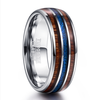 Anillo de Bodas Hawaiano Koa Wood Pulido 8MM para Hombre
