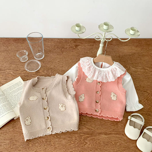Chaleco Cardigan Infantil con Estampado de Conejitos - Image 3