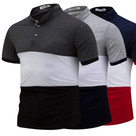 Playera Colorblock con Cuello de Pie Manga Corta - Image 8