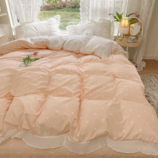 Juego de Cama de 4 Piezas Pure Color Love en Algodón - Image 3