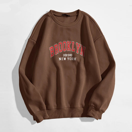 Blusa Suelta de Manga Larga con Letras - Diseño Rejuvenecedor en Colores Sólidos - Image 6