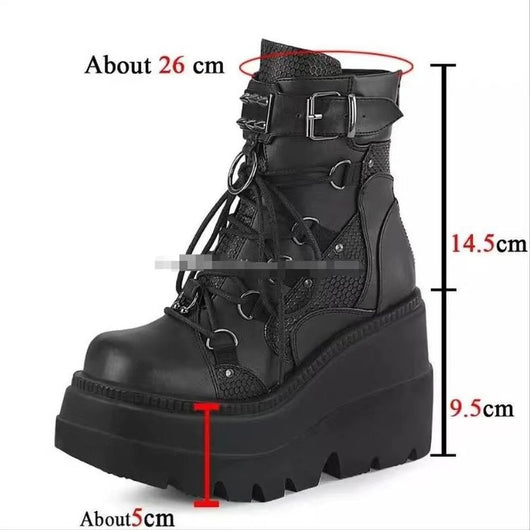 Botas Plataforma Cuña para Mujer Talla Grande Punta Redonda - Image 11