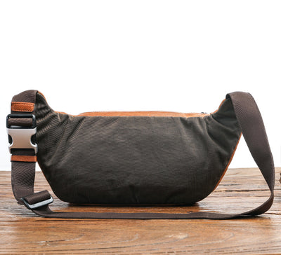 Bolsa de Pecho de Cuero Curtido al Vegetal para Hombre - Mochila Bandolera Casual - Image 5