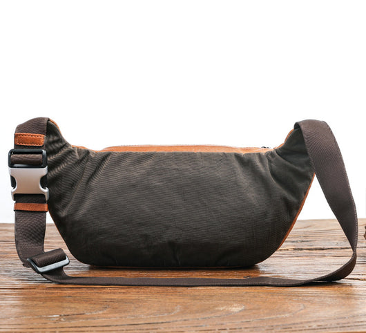 Bolsa de Pecho de Cuero Curtido al Vegetal para Hombre - Mochila Bandolera Casual - Image 5
