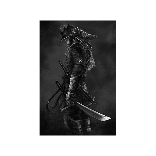 Cuadro Decorativo Samurai en Blanco y Negro - Image 20