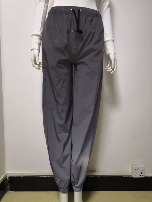 Pantalones Reflectantes con Cintura Elástica Doble y Cordones para Correr Nocturno - Image 13
