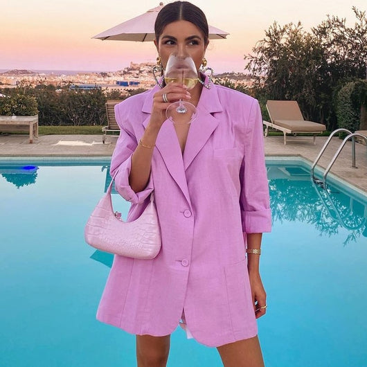 Blazer Suelto para Mujer con Hombreras y Hebilla - Diseño Versátil y Casual - Image 10
