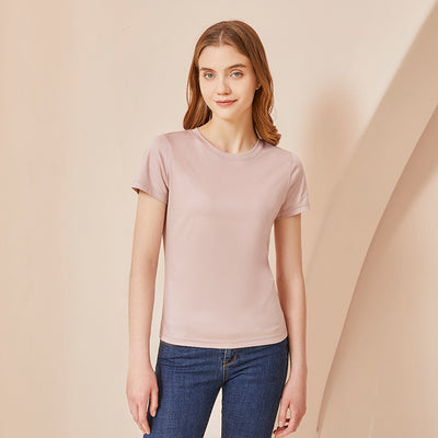 Blusa Fresca de Algodón y Seda de Gusano para Mujer - Manga Corta Verano - Image 9