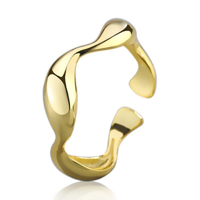 Anillo Ondulado Dorado Brillante - Accesorio de Personalidad - Image 6