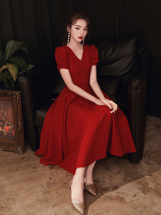 Vestido Rojo Elegante con Espalda Descubierta para Mujer - Image 13