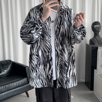 Camisa Hombre Estampado Leopardo Corte Relajado - Image 9