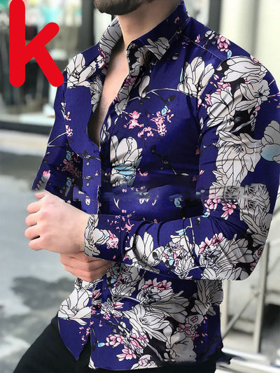 Camisa Casual Estampada de Manga Larga para Hombre - Image 11