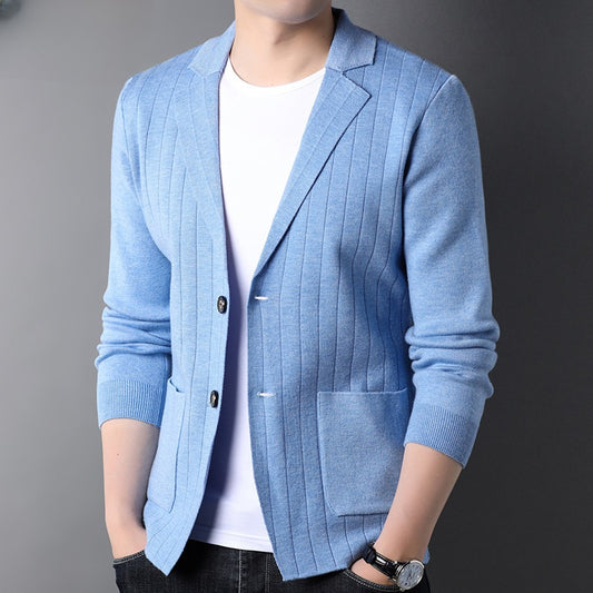 Suéter Blazer de Punto Lana Hombre Estilo Coreano