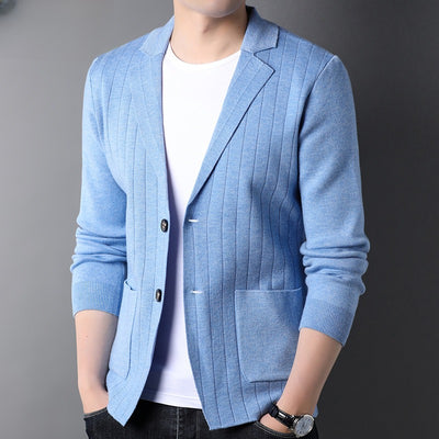 Suéter Blazer de Punto Lana Hombre Estilo Coreano