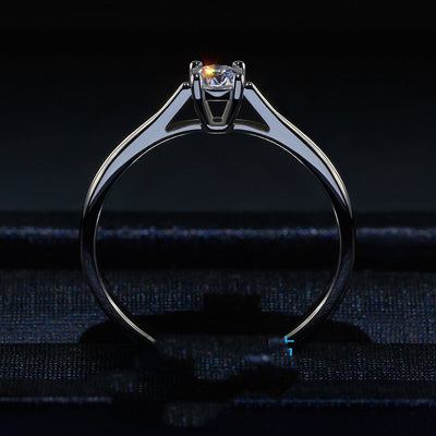 Anillo de Bodas Moissanita Plata Esterlina Diseño Minimalista para Mujer - Image 11