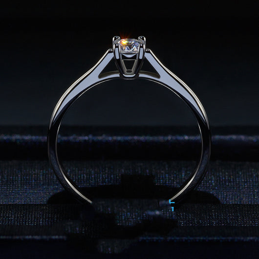 Anillo de Bodas Moissanita Plata Esterlina Diseño Minimalista para Mujer - Image 11
