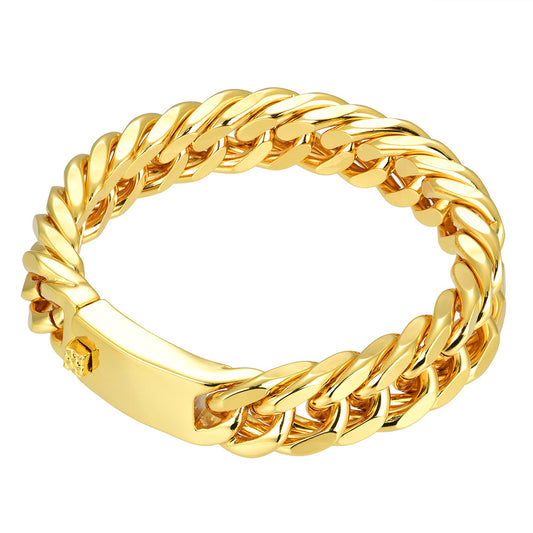 Pulsera de Acero Titanio con Doble Hebilla de Seguridad