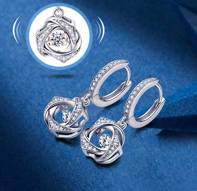 Aretes de Plata Esterlina Luxury Corazón Brillante para Mujer - Image 9