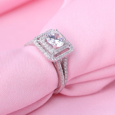 Anillo de Matrimonio para Parejas con Diamante Simulado de 1 Quilate - Image 3