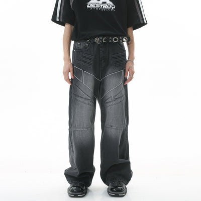 Pantalones Vaqueros Hip Hop Cintura Alta Pierna Ancha Oversize - Image 14