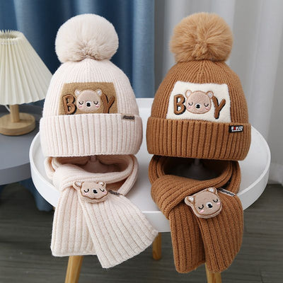 Gorro y Bufanda Tejida para Bebé - Conjunto Osito Calientito - Image 3