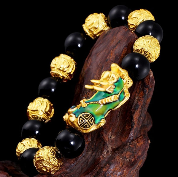 Pulsera Pixiu Cambio de Color Oro Arena para Hombre