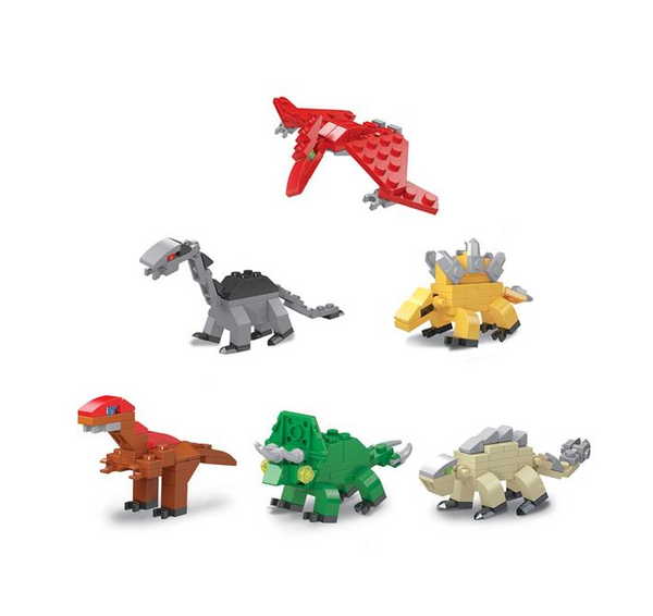 Bloques de Construcción Dinosaurio Jurásico con Huevo Giratorio