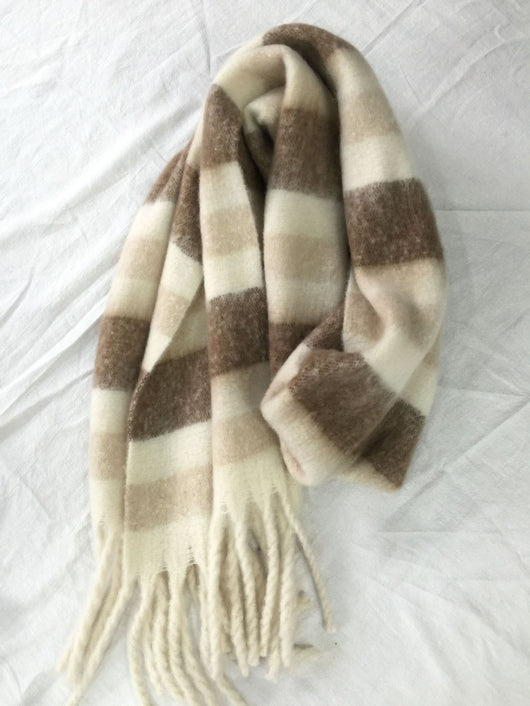 Bufanda de Cashmere a Cuadros con Rayas Coloridas para Otoño - Image 37