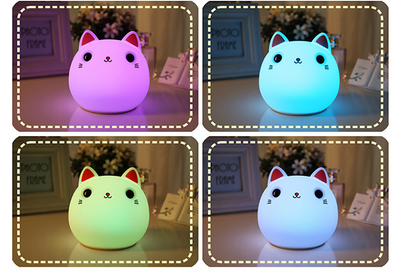 Lámpara LED Gato Adorable de Silicona - Image 3