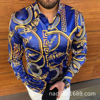 Camisa Casual de Manga Larga con Estampado para Hombre - Image 30