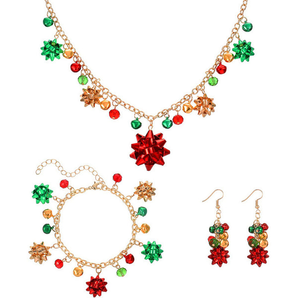 Conjunto de Collar Navideño con Flores en Colores Vibrantes - Image 2