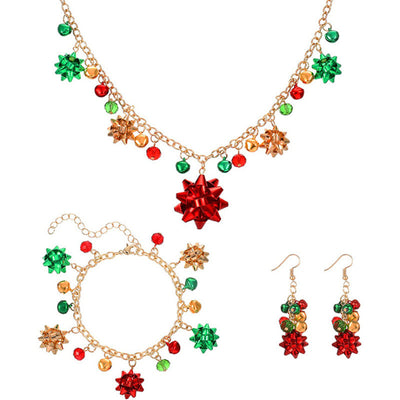 Conjunto de Collar Navideño con Flores en Colores Vibrantes - Image 2