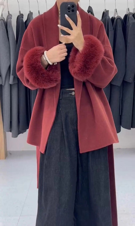 Abrigo Reversible de Lana Midi con Estilo Elegante para Mujer - Image 16