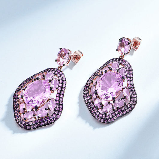 Aretes Geométricos Ovalados con Diamantes de Cristal Brillante - Image 11